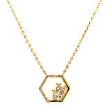 (LD) Collar con diamantes de laboratorio en oro amarillo 10kt.45cm D-0.12Cts.