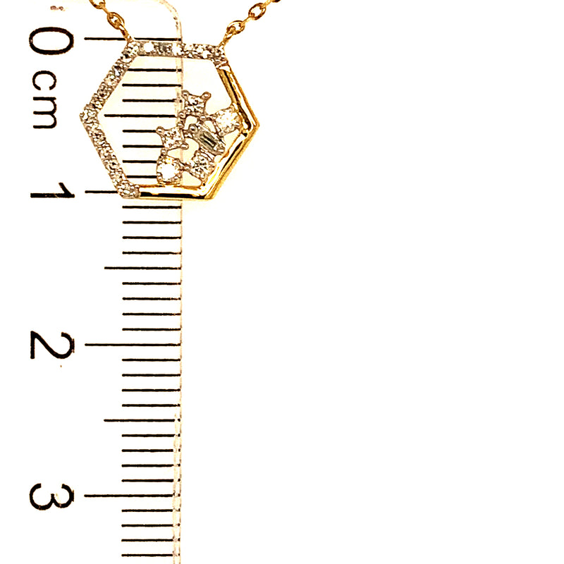(LD) Collar con diamantes de laboratorio en oro amarillo 10kt.45cm D-0.12Cts.