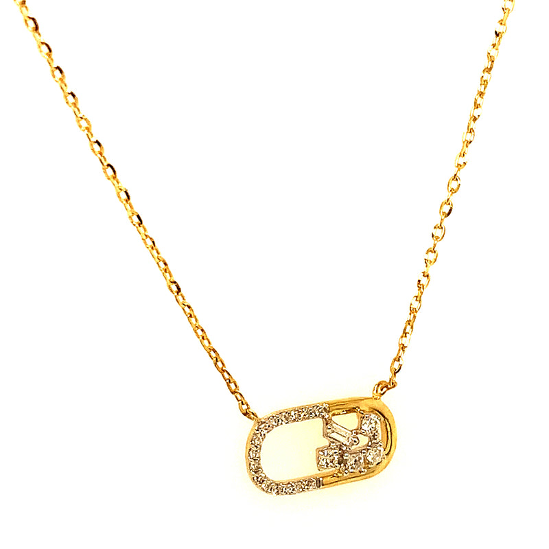 (LD) Collar con diamantes de laboratorio en oro amarillo 10kt.45cm D-0.10Cts.