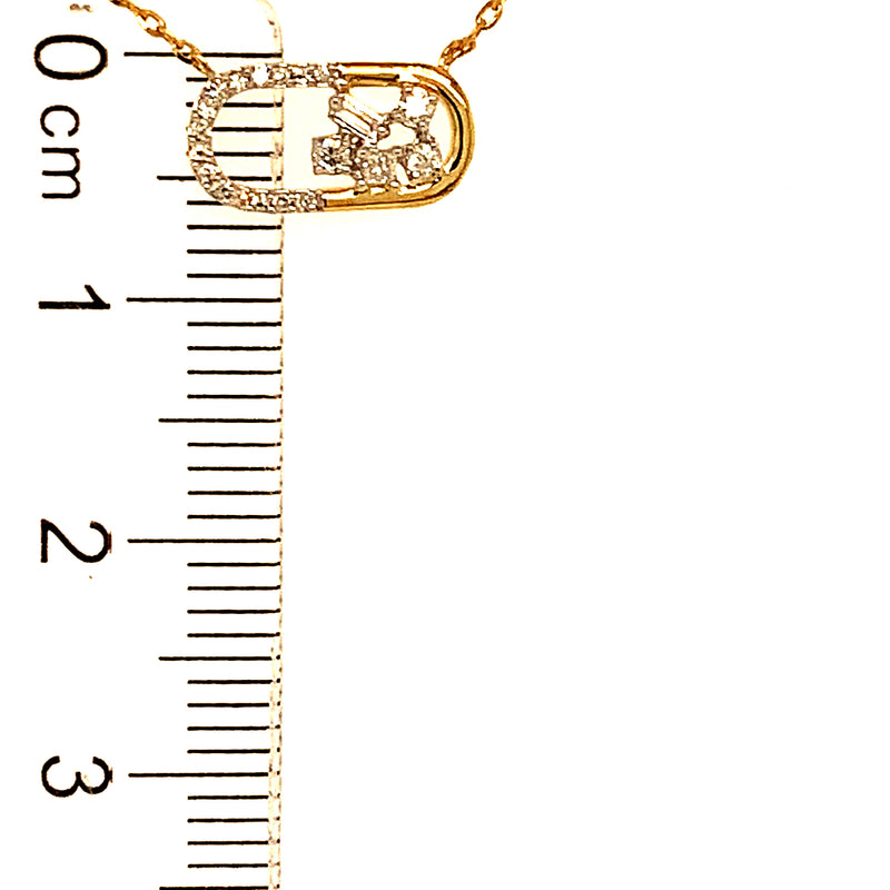 (LD) Collar con diamantes de laboratorio en oro amarillo 10kt.45cm D-0.10Cts.