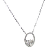 (LD) Collar con diamantes de laboratorio en oro blanco 10kt. 45cm D-0.10Cts.