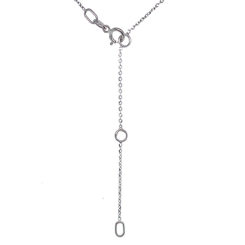 (LD) Collar con diamantes de laboratorio en oro blanco 10kt. 45cm D-0.10Cts.