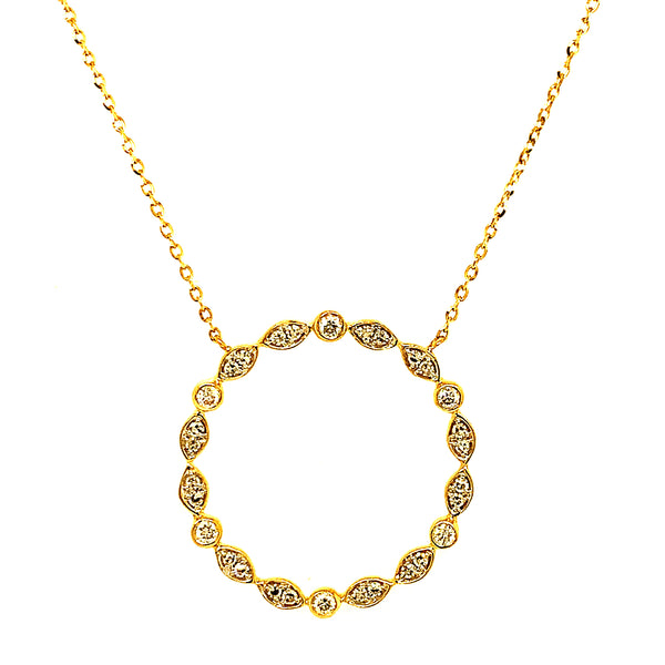 (LD) Collar con diamantes de laboratorio en oro amarillo 10kt. 45cm D-0.25Cts.
