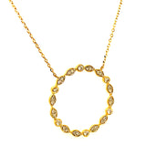 (LD) Collar con diamantes de laboratorio en oro amarillo 10kt. 45cm D-0.25Cts.