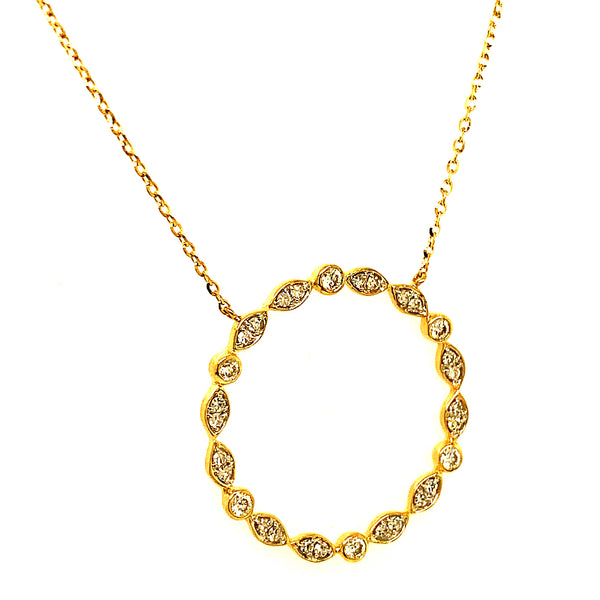 (LD) Collar con diamantes de laboratorio en oro amarillo 10kt. 45cm D-0.25Cts.