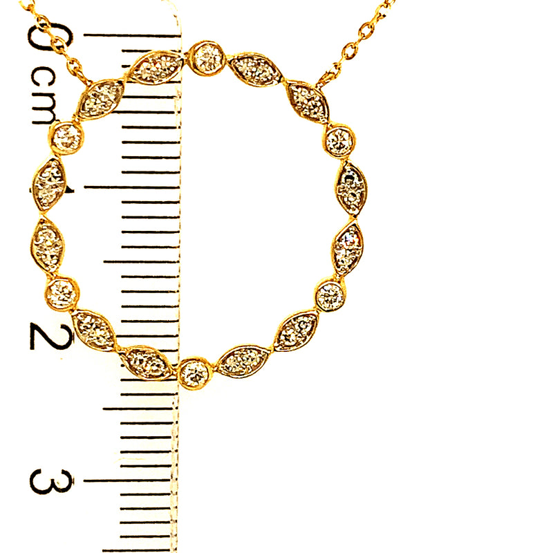 (LD) Collar con diamantes de laboratorio en oro amarillo 10kt. 45cm D-0.25Cts.