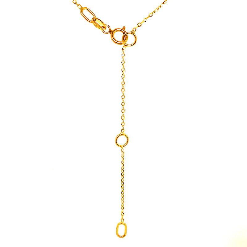 (LD) Collar con diamantes de laboratorio en oro amarillo 10kt. 45cm D-0.25Cts.