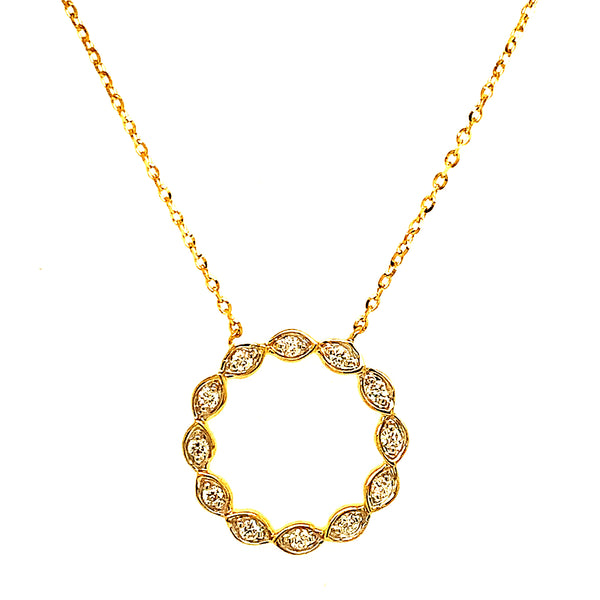 (LD) Collar con diamantes de laboratorio en oro amarillo 10kt.45cm D-0.15Cts.