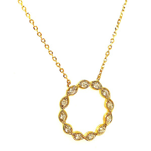 (LD) Collar con diamantes de laboratorio en oro amarillo 10kt.45cm D-0.15Cts.