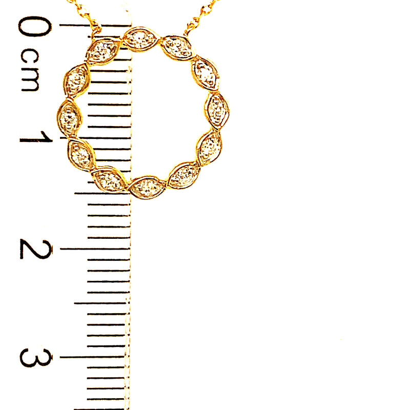 (LD) Collar con diamantes de laboratorio en oro amarillo 10kt.45cm D-0.15Cts.