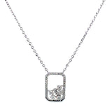 (LD) Collar con diamantes de laboratorio en oro blanco 10kt. 45cm D-0.10Cts.