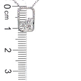(LD) Collar con diamantes de laboratorio en oro blanco 10kt. 45cm D-0.10Cts.