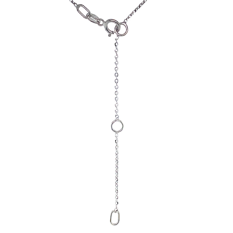 (LD) Collar con diamantes de laboratorio en oro blanco 10kt. 45cm D-0.10Cts.