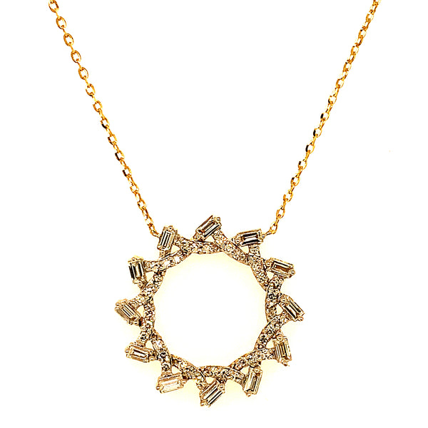 (LD) Collar con diamantes de laboratorio en oro amarillo 10kt. 45cm D-0.40Cts.