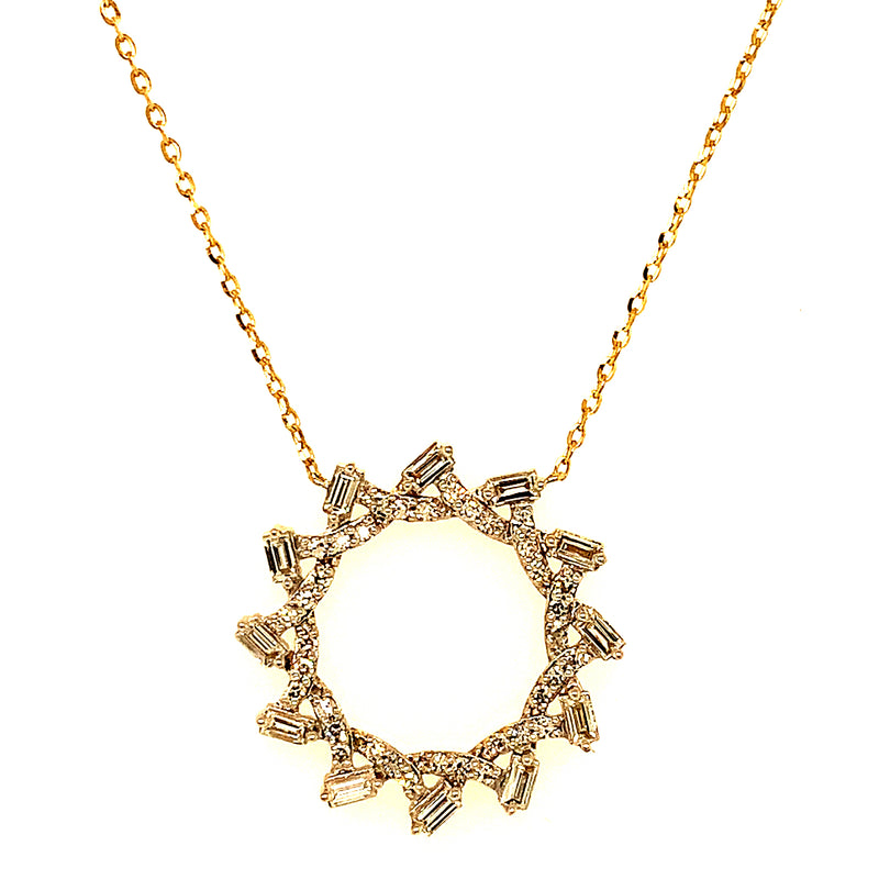 (LD) Collar con diamantes de laboratorio en oro amarillo 10kt. 45cm D-0.40Cts.