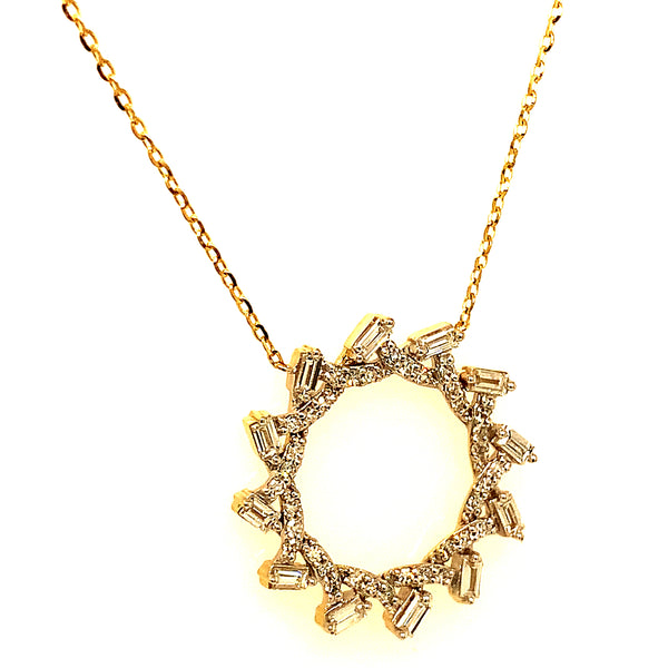 (LD) Collar con diamantes de laboratorio en oro amarillo 10kt. 45cm D-0.40Cts.