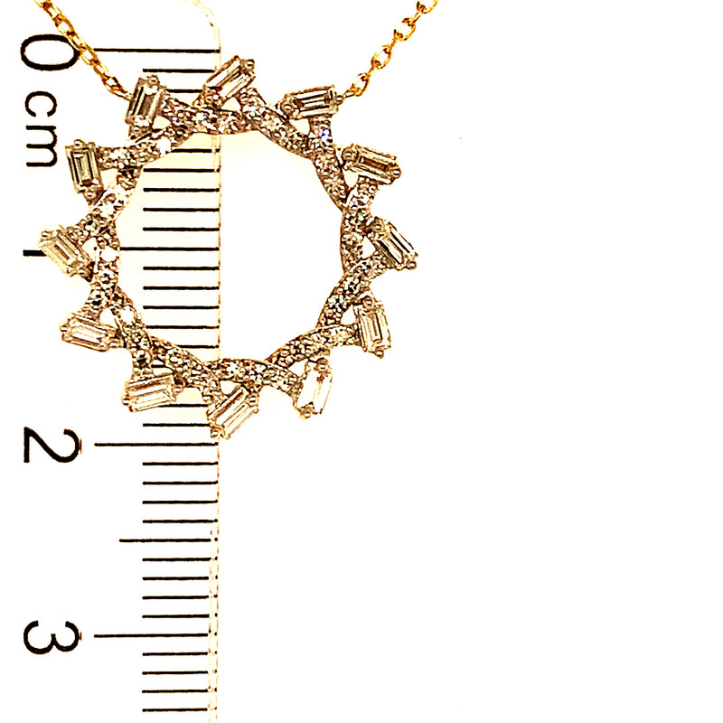 (LD) Collar con diamantes de laboratorio en oro amarillo 10kt. 45cm D-0.40Cts.