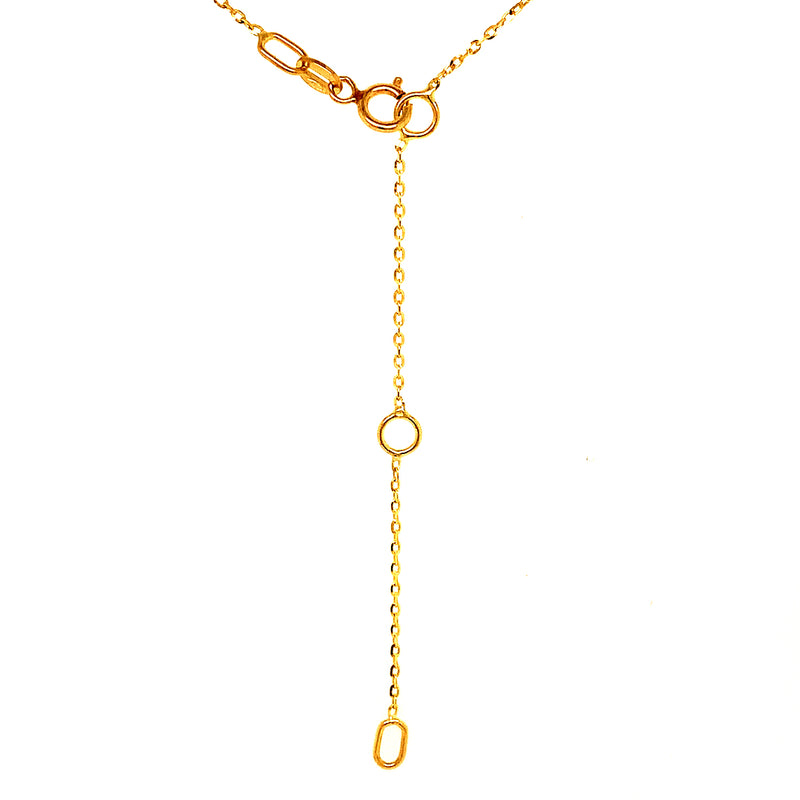 (LD) Collar con diamantes de laboratorio en oro amarillo 10kt. 45cm D-0.40Cts.