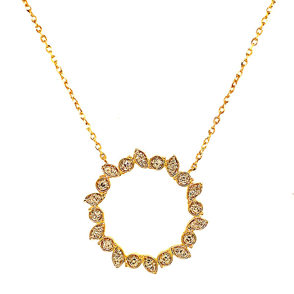 (LD) Collar con diamantes de laboratorio en oro amarillo 10kt.45cm D-0.15Cts.