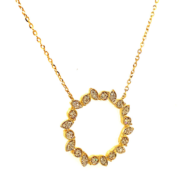 (LD) Collar con diamantes de laboratorio en oro amarillo 10kt.45cm D-0.15Cts.