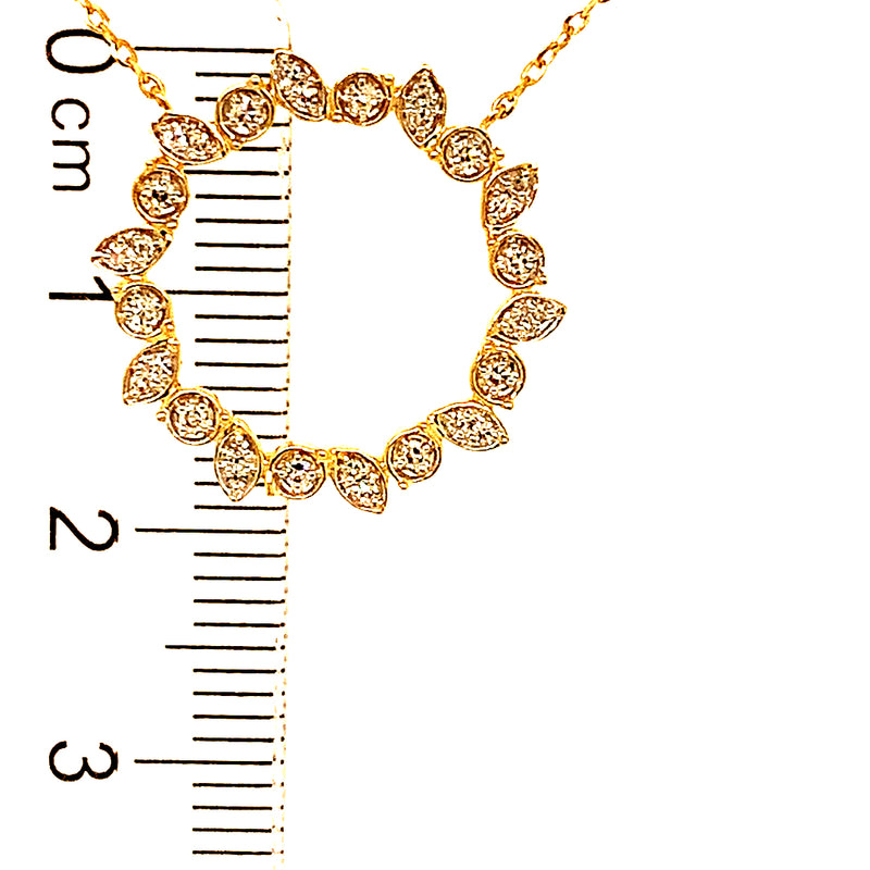 (LD) Collar con diamantes de laboratorio en oro amarillo 10kt.45cm D-0.15Cts.