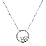(LD) Collar con diamantes de laboratorio en oro blanco 10kt. 45cm D-0.12Cts.