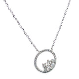 (LD) Collar con diamantes de laboratorio en oro blanco 10kt. 45cm D-0.12Cts.
