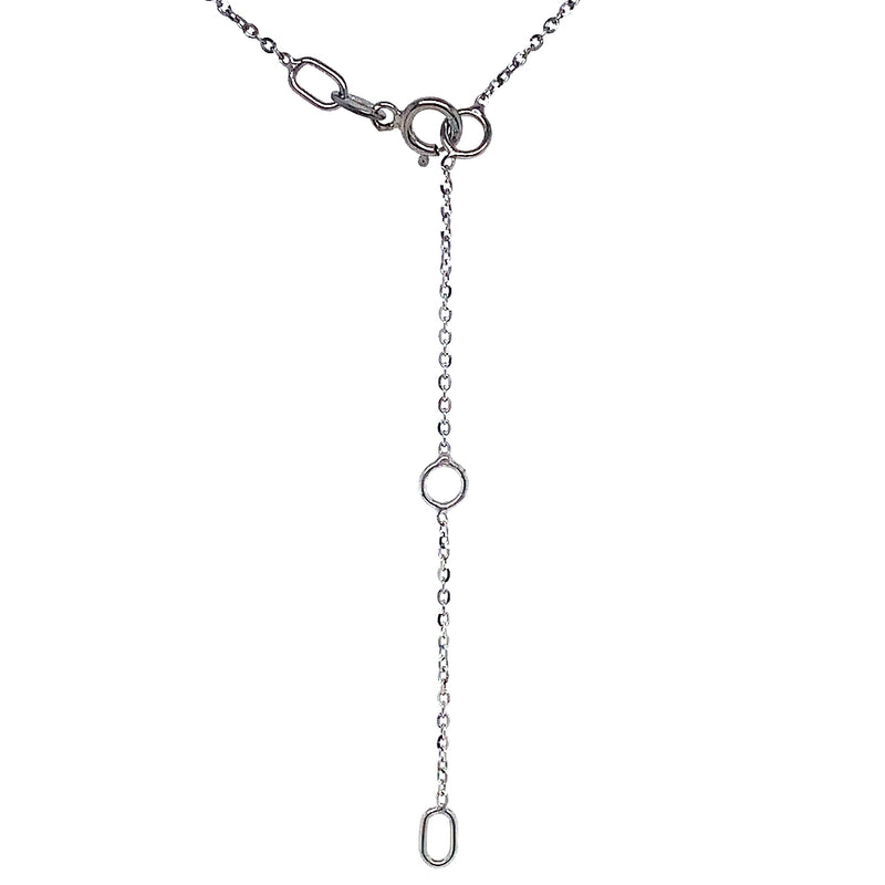 (LD) Collar con diamantes de laboratorio en oro blanco 10kt. 45cm D-0.12Cts.