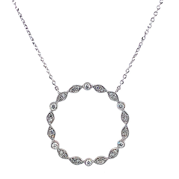 (LD) Collar con diamantes de laboratorio en oro blanco 10kt. 45cm D-0.25Cts.
