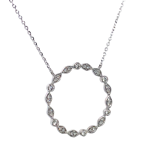 (LD) Collar con diamantes de laboratorio en oro blanco 10kt. 45cm D-0.25Cts.