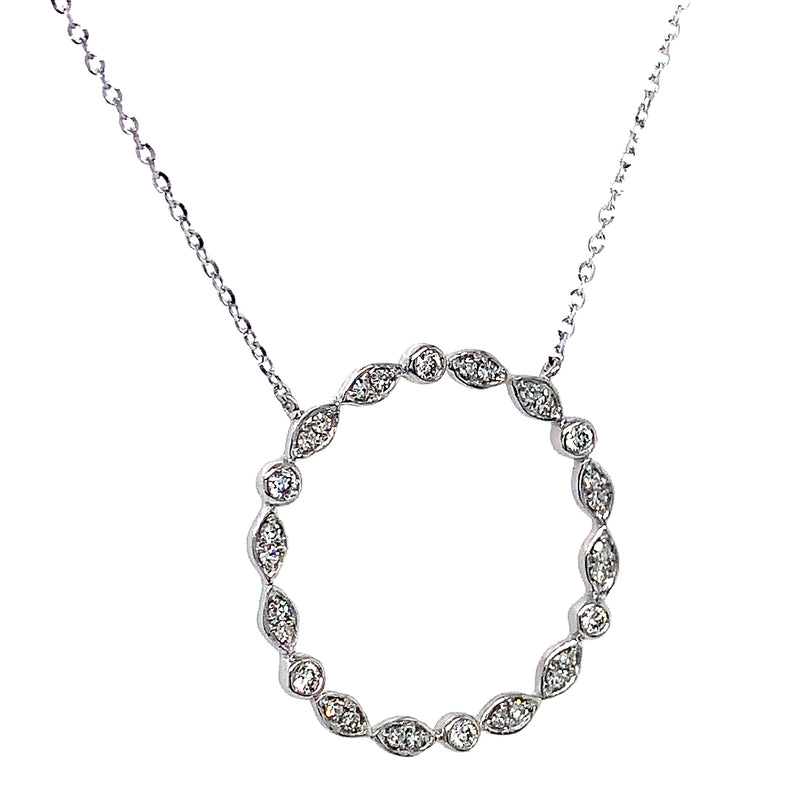 (LD) Collar con diamantes de laboratorio en oro blanco 10kt. 45cm D-0.25Cts.