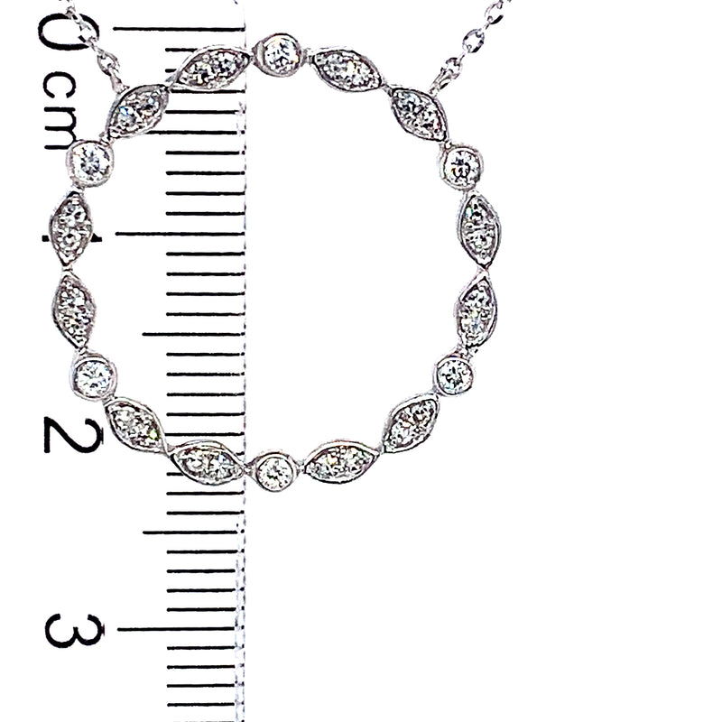 (LD) Collar con diamantes de laboratorio en oro blanco 10kt. 45cm D-0.25Cts.
