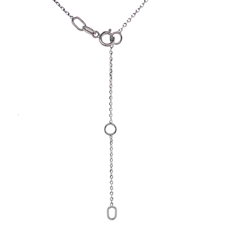 (LD) Collar con diamantes de laboratorio en oro blanco 10kt. 45cm D-0.25Cts.