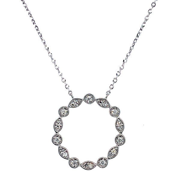 (LD) Collar con diamantes de laboratorio en oro blanco 10kt. 45cm D-0.25Cts.