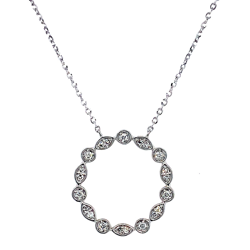 (LD) Collar con diamantes de laboratorio en oro blanco 10kt. 45cm D-0.25Cts.