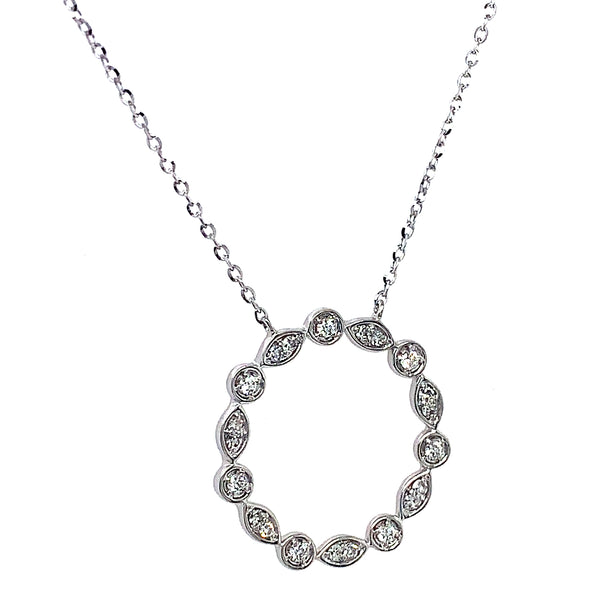 (LD) Collar con diamantes de laboratorio en oro blanco 10kt. 45cm D-0.25Cts.