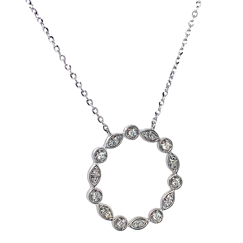 (LD) Collar con diamantes de laboratorio en oro blanco 10kt. 45cm D-0.25Cts.