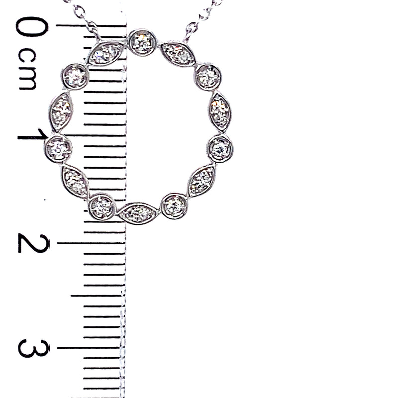 (LD) Collar con diamantes de laboratorio en oro blanco 10kt. 45cm D-0.25Cts.