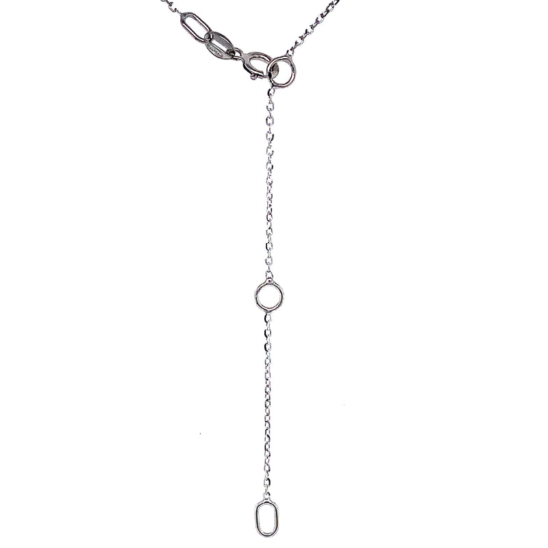 (LD) Collar con diamantes de laboratorio en oro blanco 10kt. 45cm D-0.25Cts.