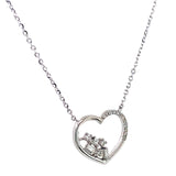 (LD) Collar con diamantes de laboratorio en oro blanco 10kt. 45cm D-0.10Cts.