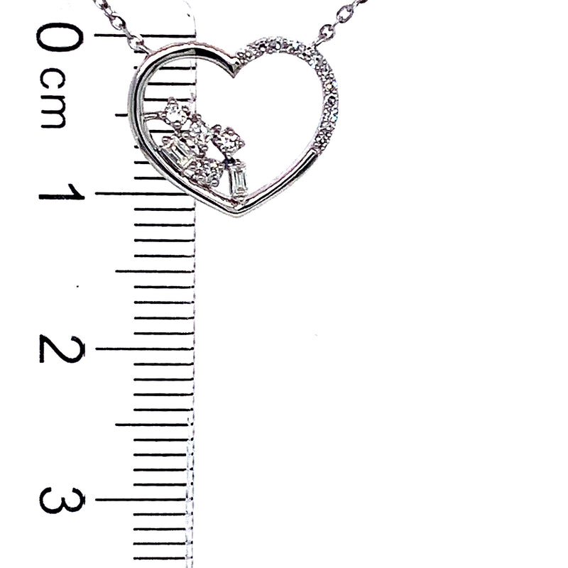 (LD) Collar con diamantes de laboratorio en oro blanco 10kt. 45cm D-0.10Cts.