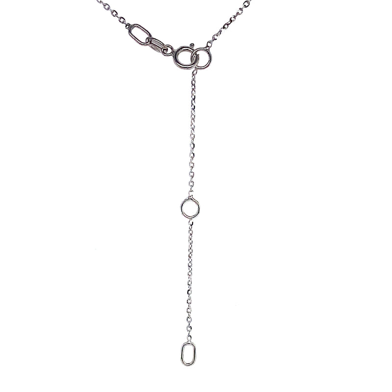 (LD) Collar con diamantes de laboratorio en oro blanco 10kt. 45cm D-0.10Cts.