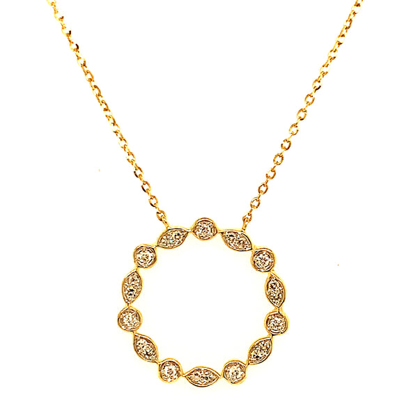 (LD) Collar con diamantes de laboratorio en oro amarillo 10kt.45cm D-0.15Cts.