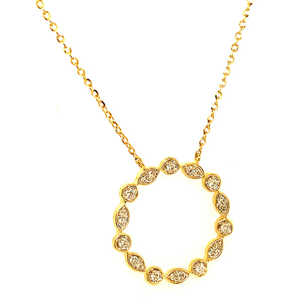 (LD) Collar con diamantes de laboratorio en oro amarillo 10kt.45cm D-0.15Cts.