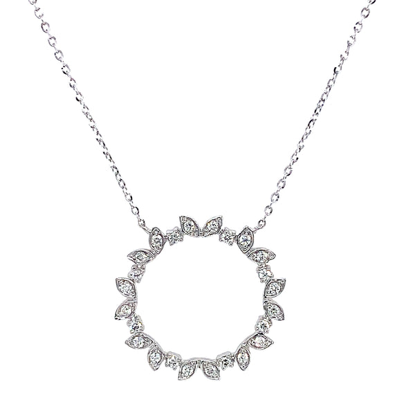(LD) Collar con diamantes de laboratorio en oro blanco 10kt. 45cm D-0.15Cts.