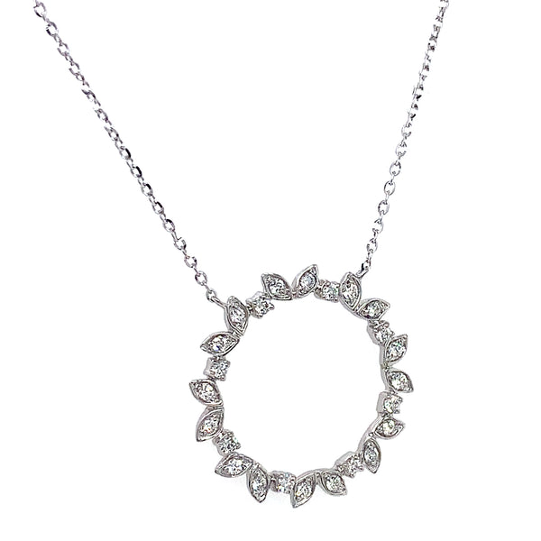 (LD) Collar con diamantes de laboratorio en oro blanco 10kt. 45cm D-0.15Cts.