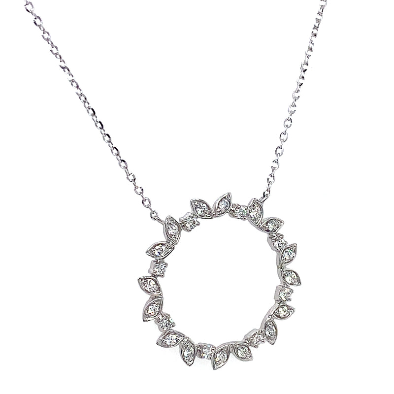 (LD) Collar con diamantes de laboratorio en oro blanco 10kt. 45cm D-0.15Cts.