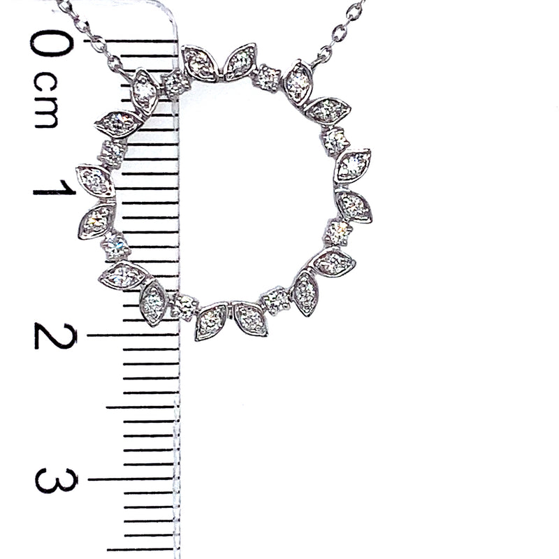 (LD) Collar con diamantes de laboratorio en oro blanco 10kt. 45cm D-0.15Cts.