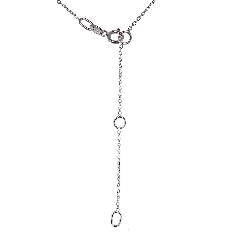 (LD) Collar con diamantes de laboratorio en oro blanco 10kt. 45cm D-0.15Cts.