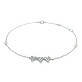(LD) Pulsera con diamantes de laboratorio en oro blanco 10kt. 18cm D-0.20Cts.